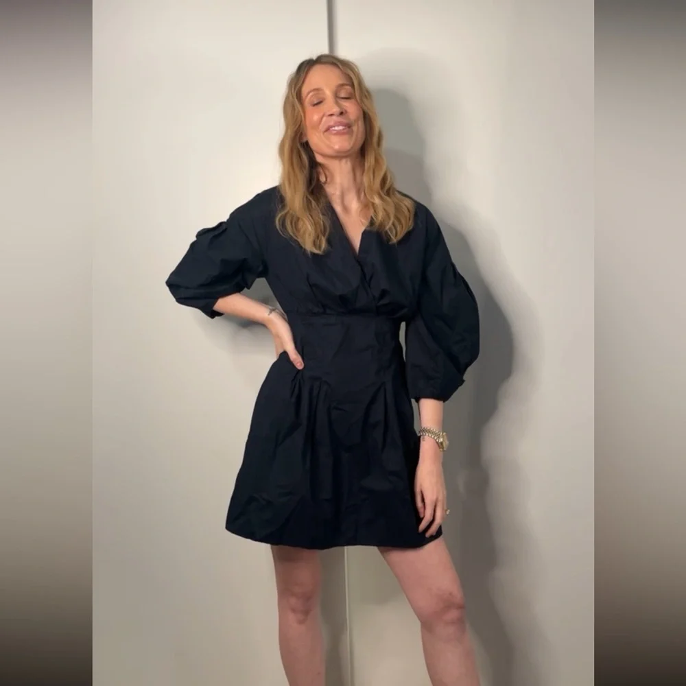 Bash lightweight cotton dress - only worn once or twice - very dark navy/black - Picture 2 of 3